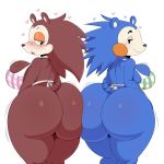 2019 2_girls 2girls animal_crossing anthro apron ass big_ass black_eyes black_nose blue_fur blue_hair blush brown_fur brown_hair bubble_butt butt_squish clothing female female_only furry furry_only hair heart hedgehog jinu large_ass looking_back mabel_able mammal multiple_girls naked_apron nintendo sable_able seductive sexy sexy_ass sexy_body sexy_breasts sideboob simple_background sisters smelly_ass tail video_games white_background