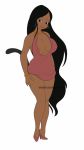 1girl animated artist_name bagheera_(jungle_book) black_hair bracelet breasts disney female_only gif high_heels inusen jungle_book nipples pubic_hair simple_background solo solo_female topless white_background