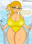  1girl inkling inkling_girl milf splatoon yellow_swimsuit 