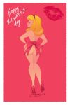  blonde_hair closed_eyes hairband high_heels long_hair nude solo valentine&#039;s_day wide_hips 