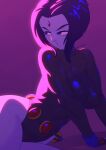  1girl 1girl 1girl big_breasts big_breasts breasts dc_comics female_only leotard nipple_bulge playzholder raven_(dc) teen_titans thick_thighs wide_hips 