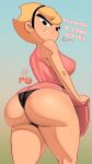  1girl aged_up ass ass_focus big_ass big_breasts blonde_hair booty breasts cartoon_network dat_ass dress english_text fanart female female_focus female_only light-skinned_female light_skin mandy_(billy_&amp;_mandy) neozoa nz_naughty panties simple_background solo solo_focus text the_grim_adventures_of_billy_and_mandy 