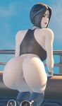 1girl 3d 3d_(artwork) anus ass big_ass black_hair blender blender_(software) bottomless dat_ass dc_comics epic_games fortnite looking_at_viewer looking_back pale-skinned_female pale_skin pose posing poster presenting presenting_anus presenting_hindquarters pussy rachel_roth raven_(dc) shoes short_hair showing_anus showing_ass skeletron27 socks teen_titans thick_ass young_adult