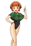 1girl big_breasts breasts brown_eyes brown_hair creatures_(company) deadmoon deadmoon_(kein2002) female_only game_freak gardenia gym_leader humans_of_pokemon multicolored_hair natane_(pokemon) nintendo one-piece_swimsuit pokemon_(anime) pokemon_(game) solo solo_female swimsuit