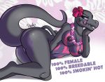  1girl 2016 anthro anthrofied areola ass breasts drako1997 english_text female flower forked_tongue high_res lei licking licking_lips lizard navel nintendo nipples plant pokemon pokemon_sm pokemorph pussy reptile salazzle scalie tail text tongue tongue_out video_games 