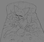  2014 after_sex age_difference anthro areola bat bed big_breasts blush breasts canine condom cum cum_everywhere erect_nipples female filled_condom fox fucked_silly furry male messy miles_&quot;tails&quot;_prower monochrome navel nipples nude pillow rouge_the_bat sega smile sonic_(series) theboogie wings 