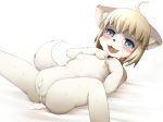1_anthro 1_female 1_girl after_sex anthro anthro_canine anthro_dog blue_eyes blush breasts canine cub cum cum_in_pussy cum_inside cum_leaking cum_on_face cute dog female female_anthro female_anthro_dog female_only fur furry looking_at_viewer lying nipples nude open_mouth original plain_background pussy rabbit_r_(artist) smile solo spread_legs young