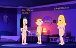  american_dad breasts erect_nipples erect_penis francine_smith glasses hayley_smith nude shaved_pussy steve_smith thighs 