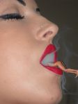  domination femdom giantess in_mouth lips shrinking smoke smoking vore_implied 