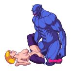 animated_gif big_breasts blonde_hair bouncing_breasts breasts chijoku_no_troll_busters lowres missionary monster pixel_art rape red-p sex size_difference thighhighs troll_(chijoku_no_troll_busters) vaginal