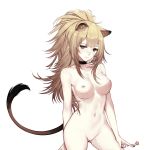  1girl 1girl 1girl animal_ears arknights arm_behind_back bangs black_nails blonde breasts brown_eyes brown_hair candy choker clavicle closed_mouth cowboy_shot expressionless food gluteal_fold groin hair_between_eyes head_tilt high_resolution holding holding_food holding_object lion_ears lion_tail lollipop long_hair looking_at_viewer medium_breasts messy_hair mmmegh nail_polish navel nipples nude ponytail pussy revision sidelocks siege_(arknights) tail thighs tied_hair transparent_background uncensored 