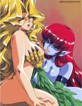  2_girls ass harpie_lady konami mai_valentine nipples yu-gi-oh! yuri yuu-gi-ou_duel_monsters 