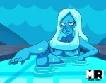 blue_diamond blue_diamond_(steven_universe) blue_eyes blue_skin breasts cartoon_network foot foot_fetish gem looking_at_viewer mr._chase_comix nipples nude pool smile soaked soaking_feet solo_female steven_universe toes wet wet_breasts