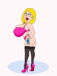  american_dad bra erect_nipples_under_clothes francine_smith high_heels massive_breasts stockings thighs thong 