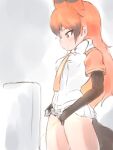  1girl female kemono_friends orange_hair peeing red_fox_(kemono_friends) standing tail urinal y-san_(yoshino_yuuri) 