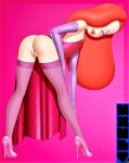  ass bottomless gloves high_heels jessica_rabbit no_panties shaved_pussy stockings thighs who_framed_roger_rabbit 