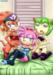  amy_rose anthro asking_for_it bbmbbf blue_eyes breasts clothing cosmo_the_seedrian echidna female green_eyes green_hair hair hedgehog horny looking_at_viewer mammal mobius_unleashed nipples open_mouth palcomix sega shade_the_echidna smile sonic_(series) sonic_team sonic_the_hedgehog_(series) sonic_x stockings when_the_guys_are_away 