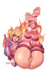  1girl 1girl 1girl anus ass big_breasts blonde_hair blue_eyes bottomless clothed_female comic_book_character feet female_focus female_only green_eyes gwenpool high_res high_resolution legs legs_up looking_at_viewer marvel medium_hair reiq short_hair soles solo_female solo_focus superheroine tagme 