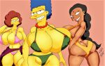  ass bra huge_breasts marge_simpson maude_flanders panties the_simpsons thighs 