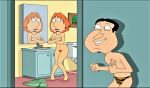  ass blackzacek cmdrzacek covering_breasts family_guy glenn_quagmire lois_griffin mirror_reflection nude nude_female pale_breasts peeping pubic_hair pussy thighs 