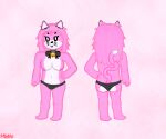 animatronic ass bell black_bow black_panties bow cat cat_ears cat_tail five_nights_in_anime mbno pink_hair pink_skin self_upload white_countershading