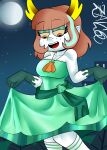  1girl clothed clothes clothing disney disney_channel disney_xd dress female_only fusion green_dress hekapoo jackie_lynn_thomas star_vs_the_forces_of_evil transformation zaicomaster14 