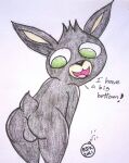 anthro ass balls bent_over bing cub dialogue male nude rabbit rdk