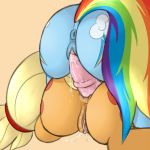  2013 2girls anal anal_insertion anal_penetration anus applejack ass butt cutie_mark dildo double_dildo equine female female_only friendship_is_magic horse horse_penis_dildo insertion my_little_pony orgasm penetration pony pussy pussy_juice rainbow_dash ratofdrawn sex_toy vaginal vaginal_insertion vaginal_penetration yuri 