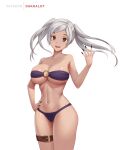  1girl 1girl 1girl alluring big_breasts bikini black_nails dakkalot female_only fire_emblem fire_emblem_awakening fire_emblem_heroes long_hair nintendo robin_(fire_emblem) robin_(fire_emblem)_(female) robin_(summer)_(fire_emblem)_(female) solo_female solo_focus swimsuit thick_thighs twin_tails white_hair wide_hips 