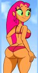  1girl bikini booty cartoon_network dat_ass dc_comics drawingthings12 edit green_eyes koriand&#039;r pink_hair red_bikini red_swimsuit starfire swimsuit tagme teen_titans teen_titans_go 