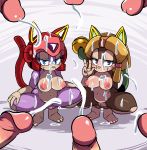 bell big_breasts blue_eyes breasts brown_fur bukkake cum cum_on_body cum_on_breasts cum_on_face feline female francine_manx fur looking_at_viewer penis polly_esther purple_eyes pussy samurai_pizza_cats sssonic2 thick_thighs