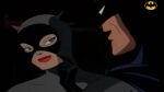 1boy 1girl batman batman_(series) breasts catwoman dc_comics latex_suit mask night night_sky nipples video