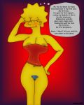  big_breasts cum_stain daydream dress hourglass_figure implied_incest labia lisa_simpson lisalover no_panties the_simpsons thought_bubble 