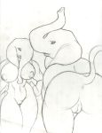  anus ass breasts elephant female liquidmark nude plump_labia presenting pussy raised_tail tail twins 