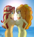 2_girls 2girls adagio_dazzle adagio_dazzle_(eg) breasts danielita duo equestria_girls female female_only friendship_is_magic long_hair looking_at_each_other my_little_pony nude older older_female standing sunset_shimmer sunset_shimmer_(eg) symmetrical_docking young_adult young_adult_female young_adult_woman