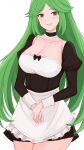  1girl 1girl 1girl big_breasts cleavage female_only green_eyes green_hair kgctcg kid_icarus maid_outfit nintendo palutena 
