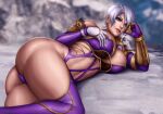 1girl alluring ass big_breasts breasts cleavage female_only flowerxl isabella_valentine looking_at_viewer project_soul soul_calibur soul_calibur_ii soul_calibur_iii soul_calibur_vi stockings