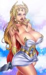blonde_hair cleavage female huge_breasts phantomjac_(artist) preyingphantom_(artist) she-ra she-ra_princess_of_power solo