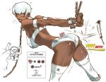  arms_behind_back ass bdsm bent_over big_ass bondage breasts chains collar dark_skin elena garters leash spank spanked spanking stockings street_fighter street_fighter_iii 