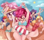  6girls applejack_(mlp) breasts female female_only fluttershy_(mlp) friendship_is_magic humanized large_breasts my_little_pony pinkie_pie_(mlp) rainbow_dash_(mlp) rarity_(mlp) swimsuit twilight_sparkle_(mlp) 