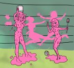 bridgette_hashima close_enough completely_nude_female emily_ramirez hbo_max paint_on_body pink_paint selfie_stick