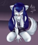  blue_hair feline furry isis_whitepaw kathy-lu_(artist) lick wink 