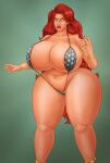big_breasts dynamite_comics gigantic_ass gigantic_breasts hourglass_figure red_hair red_sonja red_sonja_(comics) saturnxart scalemail_bikini