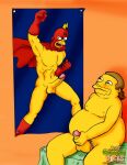  1male comic_book_guy male_only poster the_simpsons watermark yaoi yaoi yellow_skin 