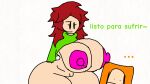  bad_drawing_skills big_ass big_breasts erickverse erika_(oc) green_clothing hiper_(oc) nipples orange_hat spanish_text 