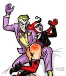  batman_(series) dc harley_quinn misterjer spank spanked spanking the_joker 