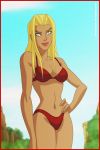 1girl bikini blonde cartoongirls_(artist) dc dc_comics red_bikini supergirl swimsuit
