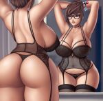  1girl brown_eyes brown_hair dat_ass flowerxl high_res long_hair mei_(overwatch) overwatch patreon patreon_paid patreon_reward solo_female video_game_character video_game_franchise 