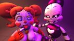 1girl 2_girls circus_baby female_only five_nights_at_freddy&#039;s five_nights_at_freddy&#039;s:_sister_location looking_at_viewer nude security_puppet sexbot_circus_baby