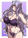  1girl 1girl alluring big_breasts bra camilla_(fire_emblem) cleavage fire_emblem high_res lavender_hair nintendo panties purple_eyes underwear 